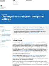 Discharge into care homes: designated settings